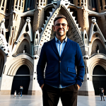 **

"A professional architect, fully clothed in a modern business casual outfit, standing in front of the Sagrada Familia in Barcelona, Spain. Appropriate attire, safe for work, perfect anatomy, natural proportions, professional photography, clear details, family-friendly, realistic rendering."

**