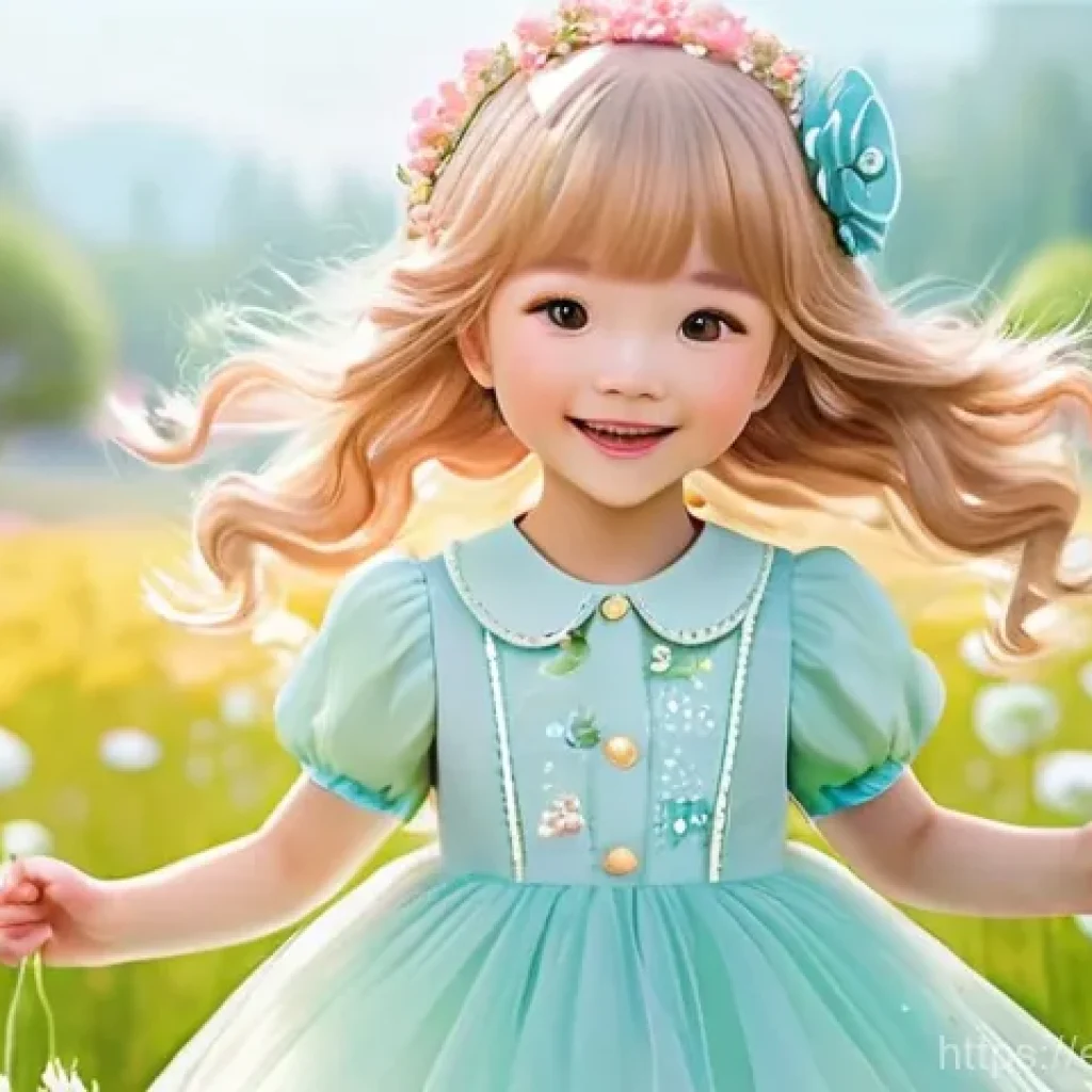 티니핑 배경 이미지 다운 방법 - **Happy-Ping in a Magical Flower Field:** A vibrant, highly detailed illustration of Happy-Ping, des...