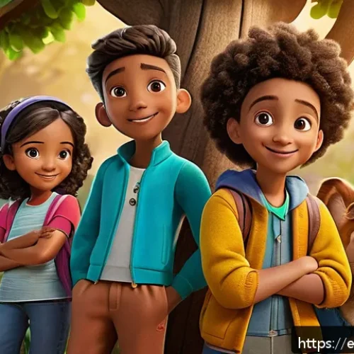 티니핑 제작진의 다음 작품 - A vibrant, colorful scene from a children's animated series featuring diverse, friendly characters i...