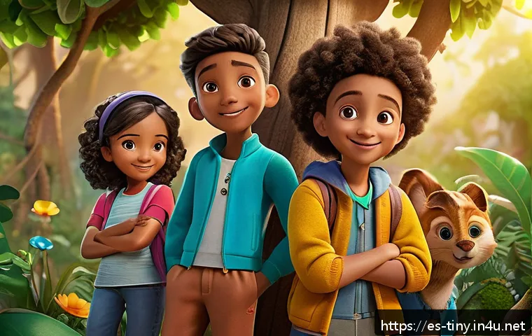 티니핑 제작진의 다음 작품 - A vibrant, colorful scene from a children's animated series featuring diverse, friendly characters i...